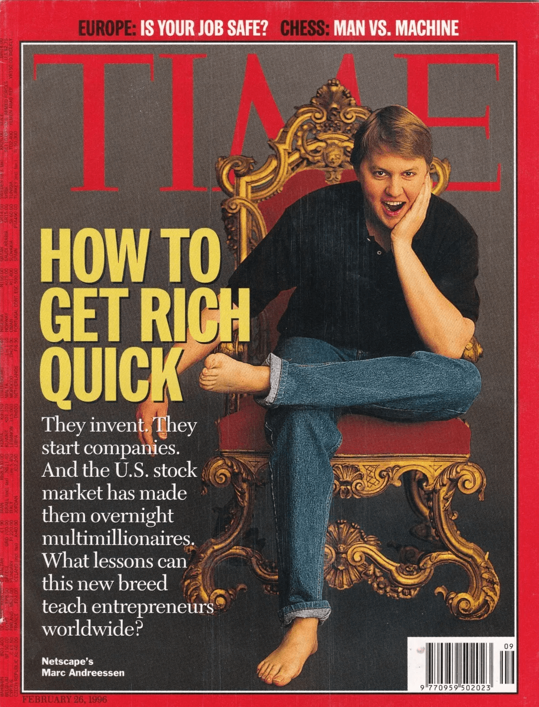 Time Magazine Marc Andreessen cover, Feb. 26, 1996